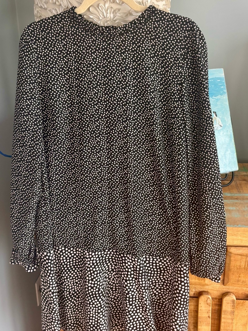 LOFT Black and White Polka Dot Dress